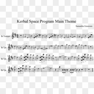 Kerbal Space Program Main Theme Sheet Music For Trumpet - Bladmuziek Carnaval Festival Efteling Piano, HD Png Download
