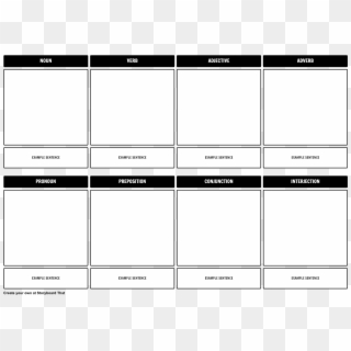 Parts Of Speech Storyboard Template - Parts Of Speech Template, HD Png Download