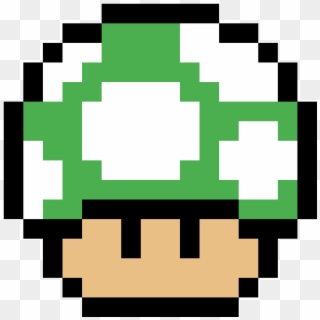 Hongo Verde - Pixel Mario Green Mushroom, HD Png Download