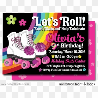 Roller Skate Party Printable Invitations [di-225dp] - Birthday Party Invitation Templates Roller Skating, HD Png Download