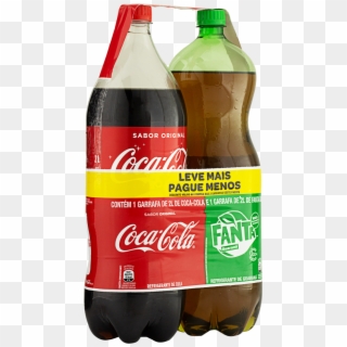 Kit Com 2 Refrigerantes Coca-cola É Guaraná Fanta Garrafa - Coca Cola Logo Color Png, Transparent Png