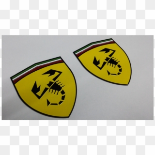 Abarth Ferrari Style Metal Wing Badges Pair Yellow, HD Png Download
