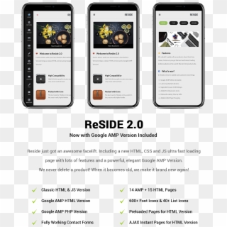 Reside Mobile Template - Mobile Phone, HD Png Download
