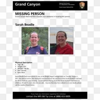 Missing 38 Year Old Hiker Sarah Beadle - Grand Canyon Doctor Died, HD Png Download