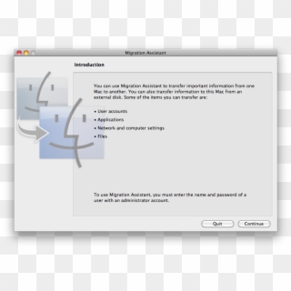 Migration Assistant Introductory Screen - Apple Migration Assistant Screen, HD Png Download