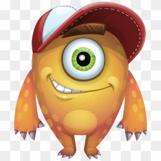 Cyclops Monster Cartoon Vector Character Aka One-eyed - One Eyed Cartoon Characters, HD Png Download