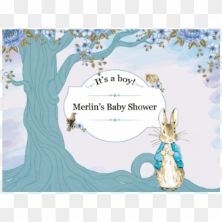 Large Custom Rabbit Baby Shower Banner, Baby Girl, - Illustration, HD Png Download