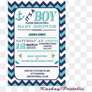 Nautical Baby Shower Invitation - Invitation, HD Png Download