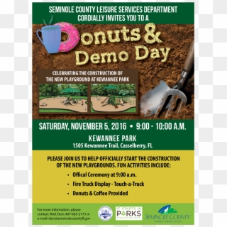 Kewannee Park Donuts And Demo, Saturday, 11/5, - Flyer, HD Png Download