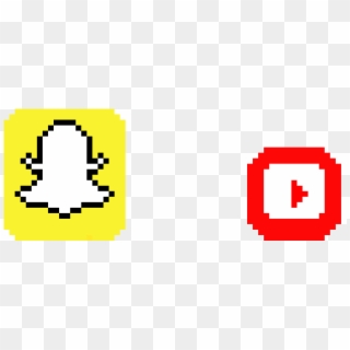 Snapchat And Youtube - Social Media Pixel Art, HD Png Download