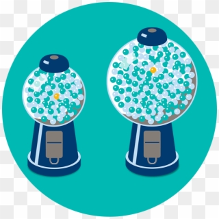 Two Gumball Machines - Loterry Png, Transparent Png