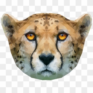 Low Poly Cheetah Illustration - Lion, HD Png Download
