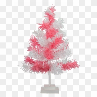 Pink & White Christmas Table-top Display Tree Made - Christmas Tree, HD Png Download