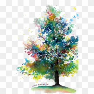 Abstract Tree Watercolor Painting , Png Download - Beautiful Simple Watercolor Painting, Transparent Png