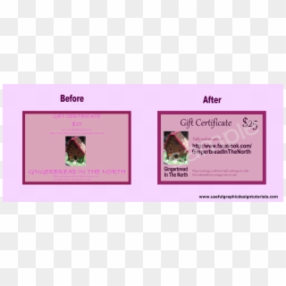The Before & After Of A Gift Voucher Template - Inkscape Before And After, HD Png Download