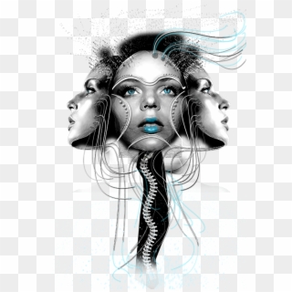 #woman #face #smoke #black #girls #womans #ftestickers - Illustration, HD Png Download
