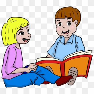 Kids Kids Reading Children Read Storybook - Tegning Af Børn Der Læser, HD Png Download