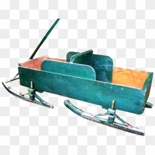 Early 1900s Childrens Pine Sleigh Wagon Bob Sled - Bobsleigh, HD Png Download