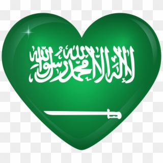 View Full Size - Saudi Arabia Flag In A Heart, HD Png Download