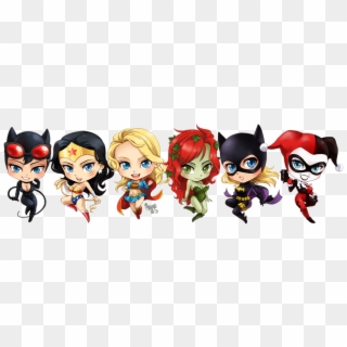 Chibi Dc Girls By Meago - Poison Ivy Cute Cartoon, HD Png Download