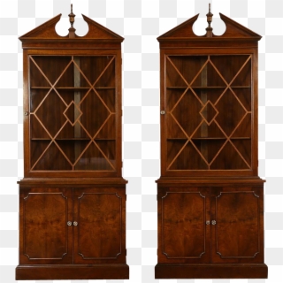 Pair Traditional 1940's Vintage Corner Cabinets, Glass - China Cabinet, HD Png Download