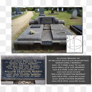 William Murray's Grave Site And Headstone - Headstone, HD Png Download