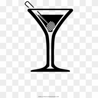 Cocktail Coloring Page - Martini Glass, HD Png Download