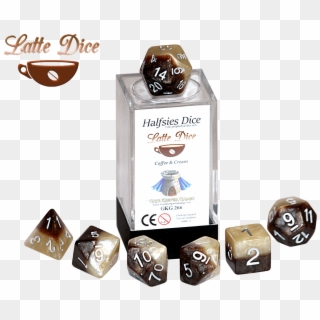 “latte Dice” Halfsies 7 Die Polyhedral Set Gate Keeper - Dice Game, HD Png Download