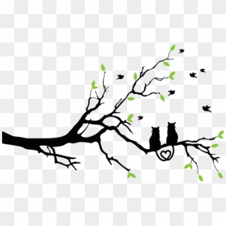 Tree Birds Vector Png - Silhouette Love Birds Png, Transparent Png