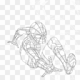 Drawn Spiderman Spiderman Homecoming - Line Art, HD Png Download