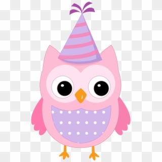 Pink Bow Clipart Owl - Birthday Owl Clipart, HD Png Download