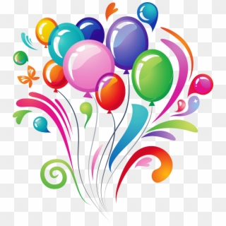 Balloons Explosion - Birthday Png, Transparent Png