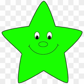Cute Star Clip Art , Png Download - Green Star With Face, Transparent Png