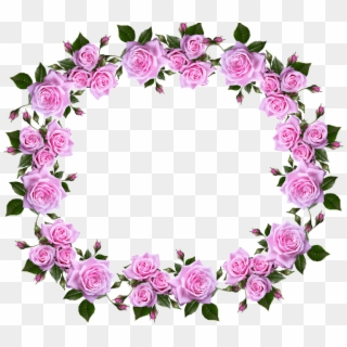 Frame, Border, Floral, Roses, Decorative - Flower Rose Frame Border Designs, HD Png Download