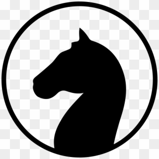 Horse Head Black Shape Facing Left Inside A Circle - Horse Icon In Circle Png, Transparent Png