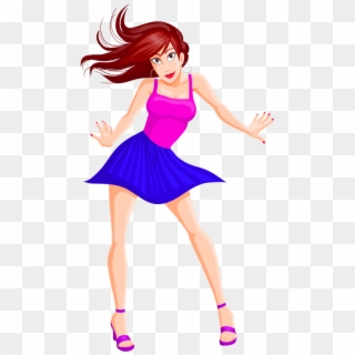 Girl Dancing Vector Png Image - Dancing Lady Cartoon Images Hd, Transparent  Png - 500x838(#359943) - PngFind