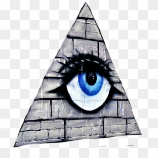 #sticker #triangle #wall #eye #graffiti - Pyramid, HD Png Download