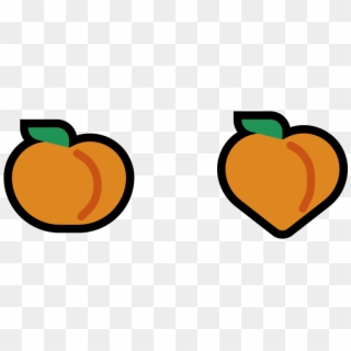 Two Peach Emoji Side By Side, HD Png Download