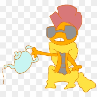 A Swaggy Scrafty Pouring Tea On The Ground - Cartoon, HD Png Download