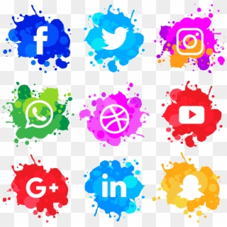 'social' Is Very Important For Your Business, That's - Social Media Watercolor Icons, HD Png Download