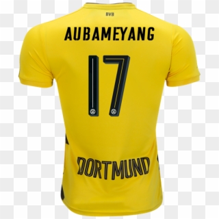 Borussia Dortmund 17/18 Home Jersey Aubameyang - Playera Borussia Dortmund 2018, HD Png Download