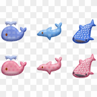 Kawaii Animals Animal Stickers Whale Dolphin Shark - Whales, HD Png Download