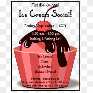 Middle School Ice Cream Social - Ice Cream Png Vector, Transparent Png