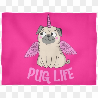 Unicorn Pug Life Fleece Blanket - Towel, HD Png Download