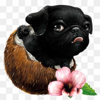 Cute Pugs Art Pug Art, Cute Pugs, Pug Life, Wallpaper - Cute Pugs Kawaii Food, HD Png Download