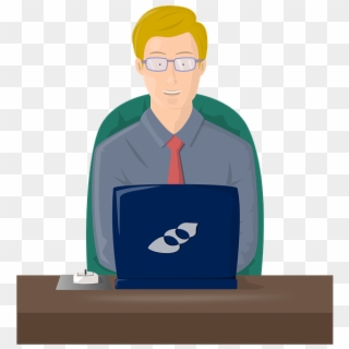 Typing Man Work Working Type Laptop People - Illustration, HD Png Download