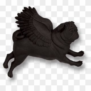 Set Of 3 Black Pug Wall Hangings Pugs Might Fly - Figurine, HD Png Download