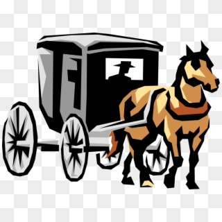 Vector Illustration Of Amish Pennsylvania Dutch Horse - Horse Drawn Carriage Clipart, HD Png Download