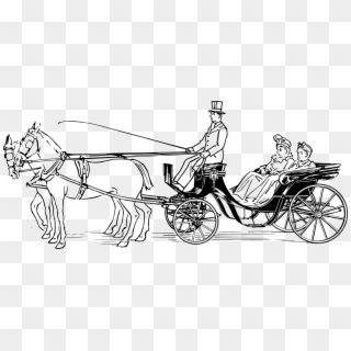 Wagon Vector Horse Cart - Victoria Clipart Black And White, HD Png Download