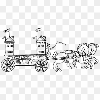 Horse Carriage Princess - Draw Rath With Horses, HD Png Download